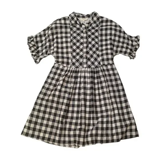 Anthropologie Porridge black-and-white gingham Dress Size S - Picture 2 of 7